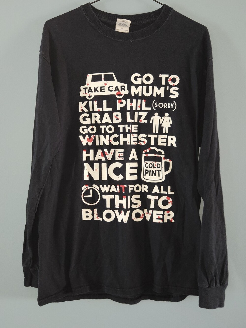 Shaun of the Dead Black Long Sleeve Tee (Med)